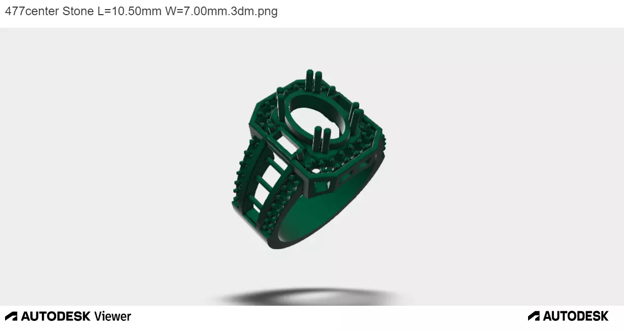 Men Ring With Oval Center Stone 3D print model_0