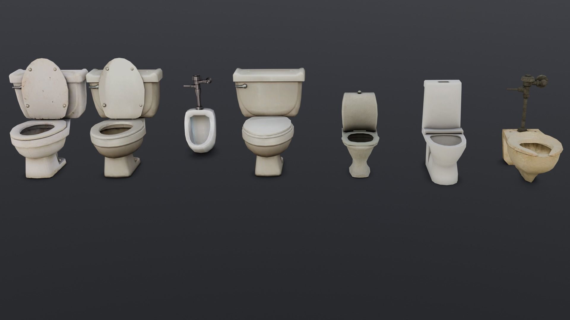 Toilet Pack 3D Model Low-poly 3D model_11
