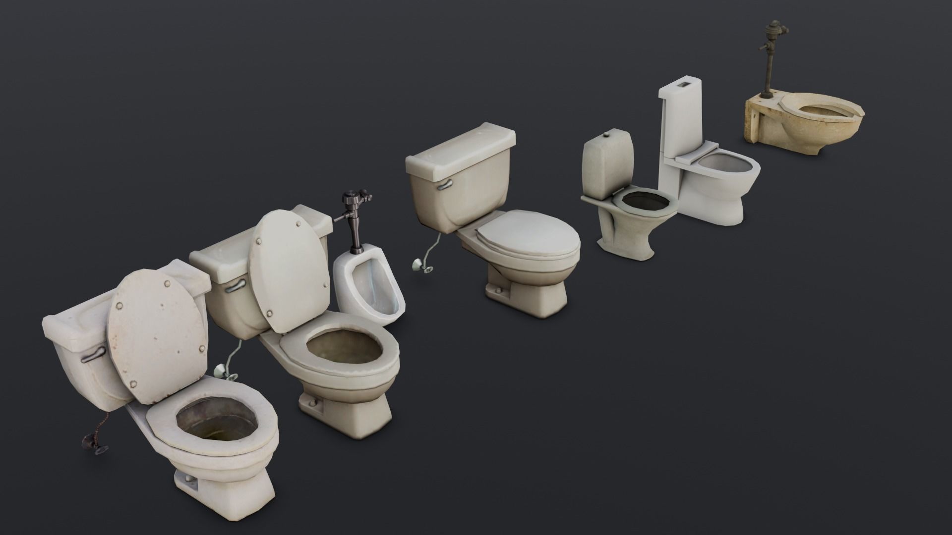 Toilet Pack 3D Model Low-poly 3D model_10
