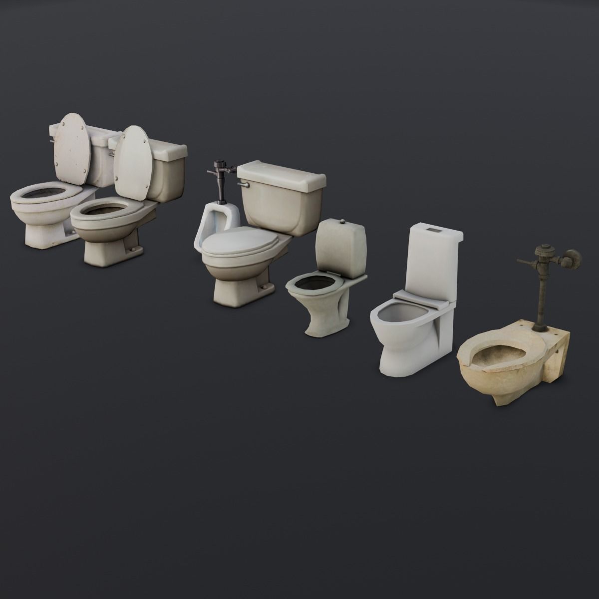 Toilet Pack 3D Model Low-poly 3D model_4