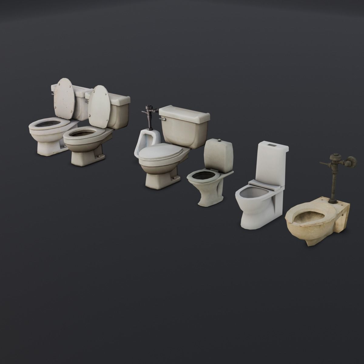 Toilet Pack 3D Model Low-poly 3D model_3
