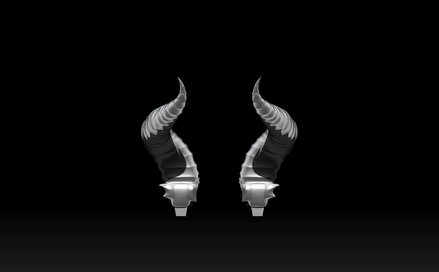  Devil horns base 3D print model_2