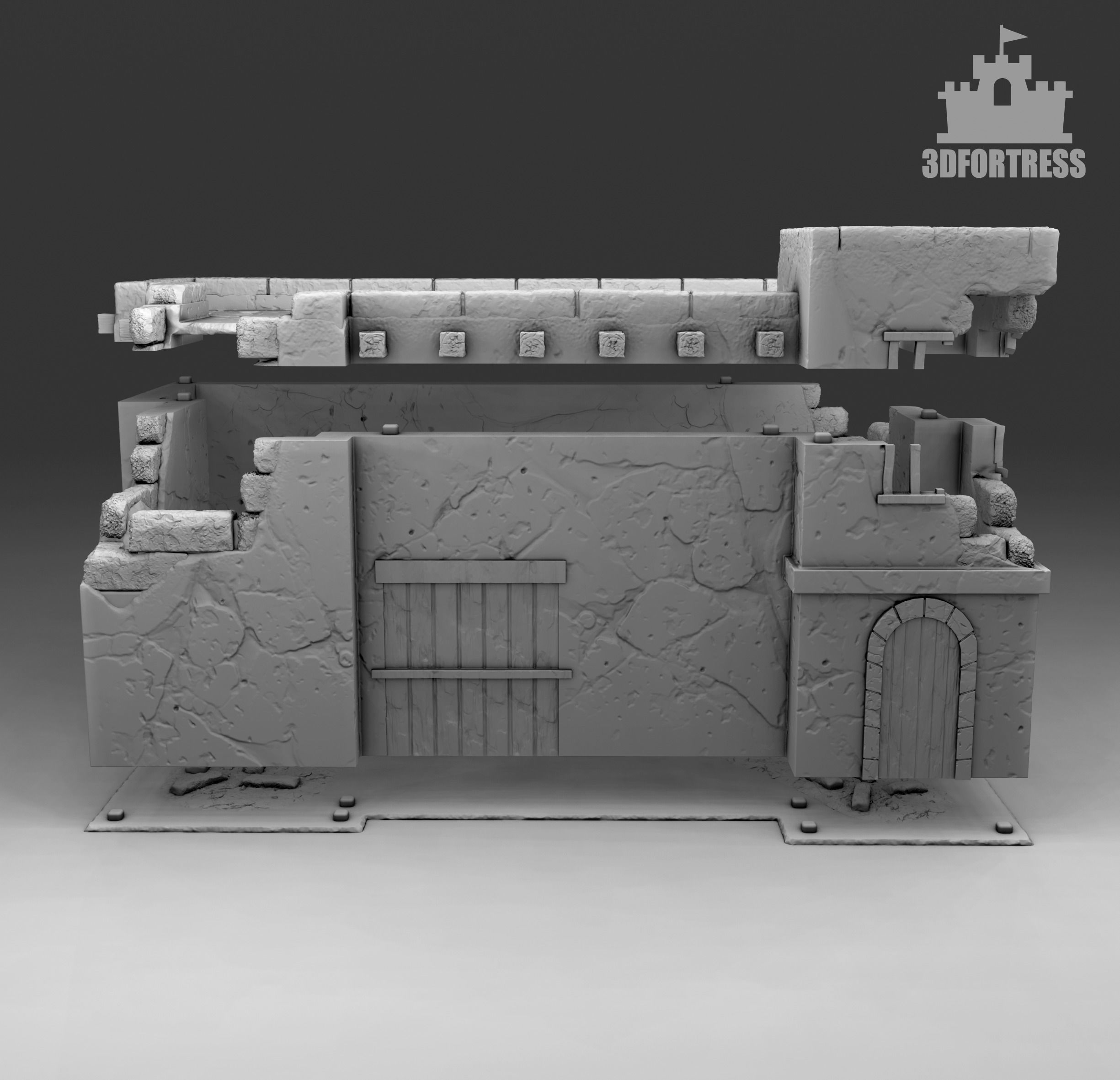 Residential building 2 - destroyed 3D print model_2