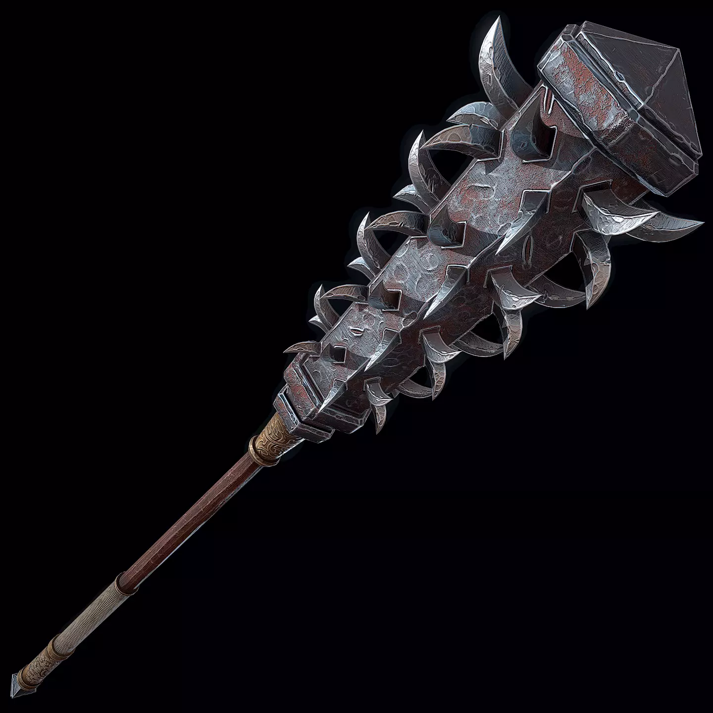 Wolfs Fang Mace Low-poly 3D model