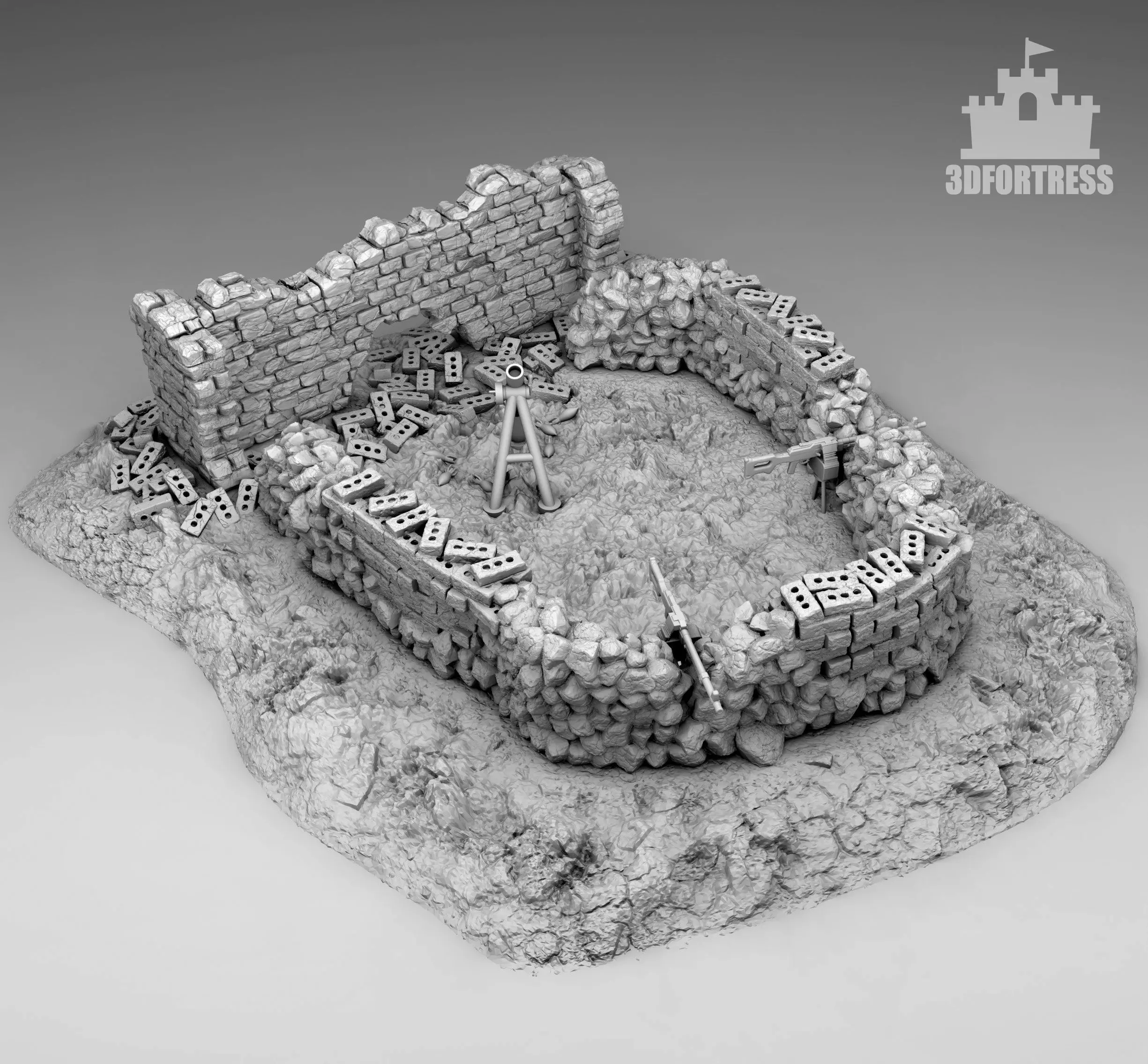 Mortar point 3D print model