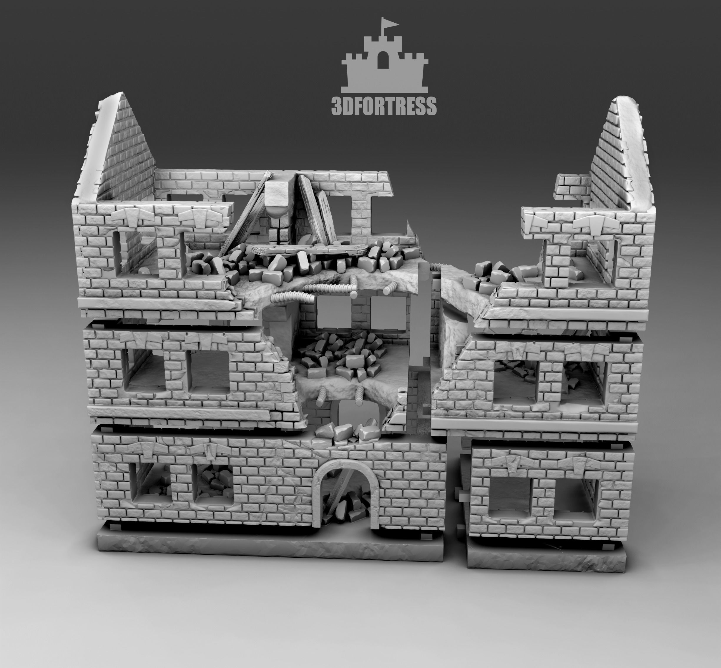 Destroyed house 2 3D print model