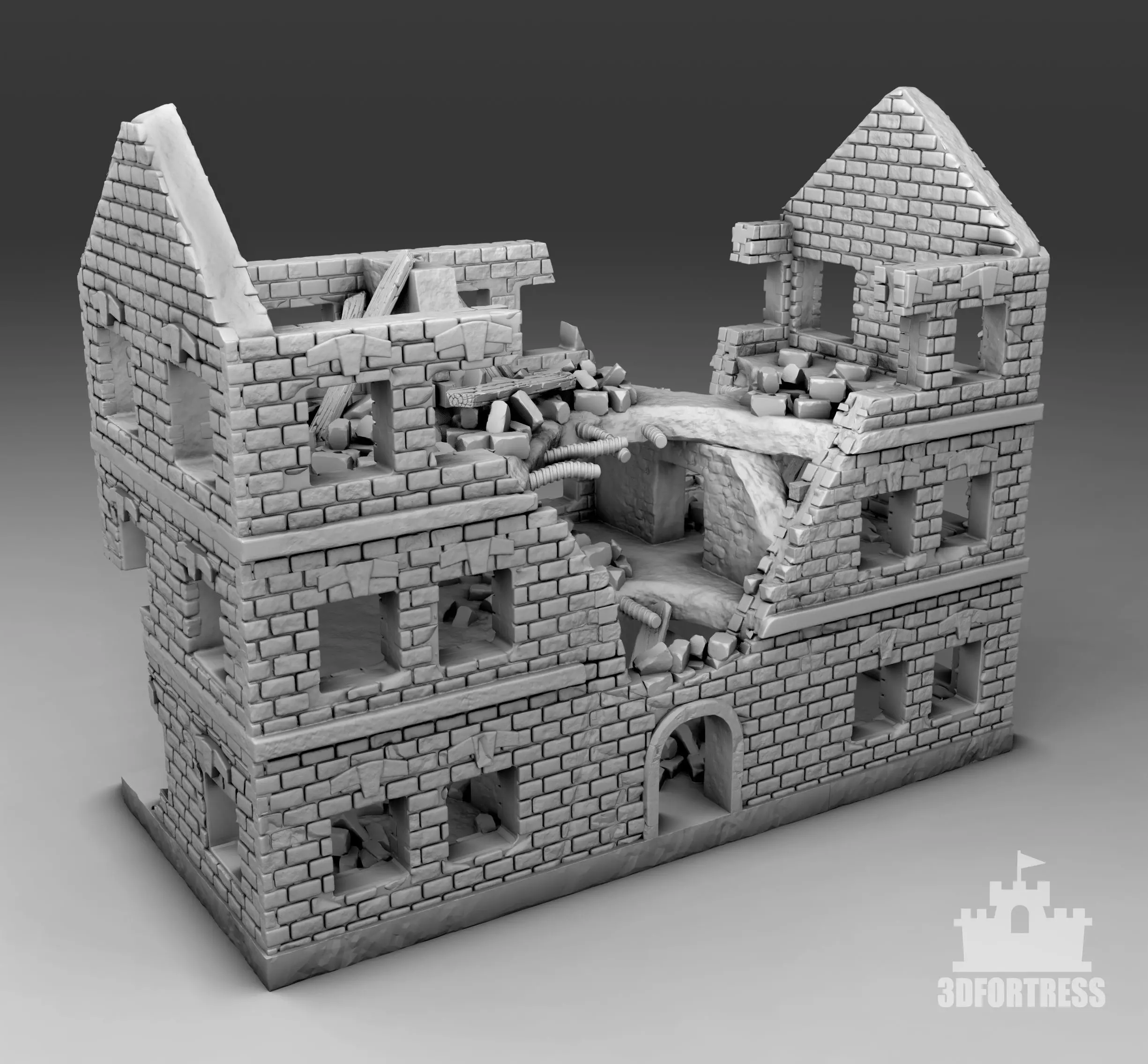 Destroyed house 2 3D print model