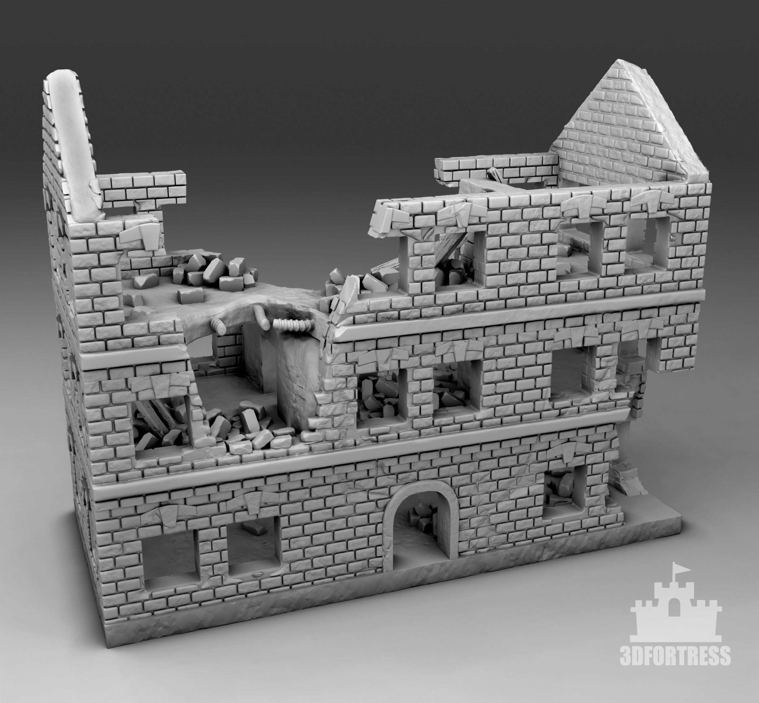Destroyed house 2 3D print model