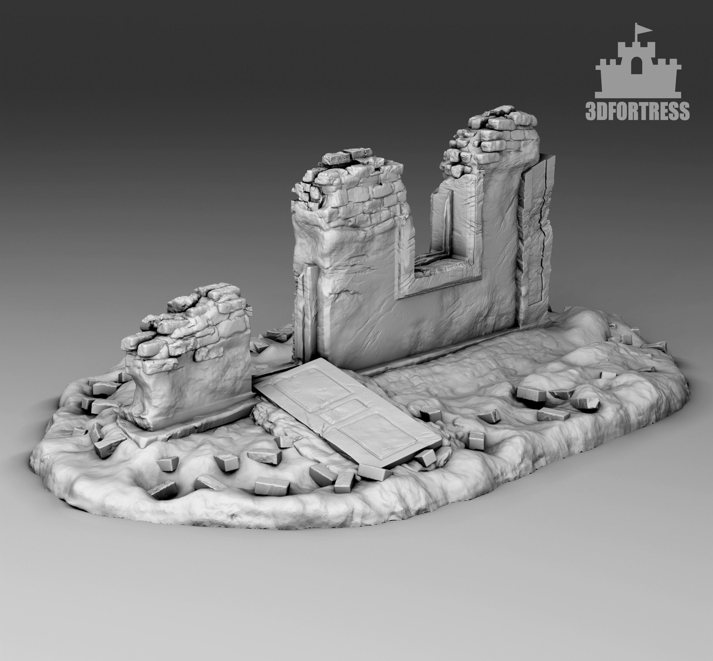 Destroyed house 1 3D print model_1