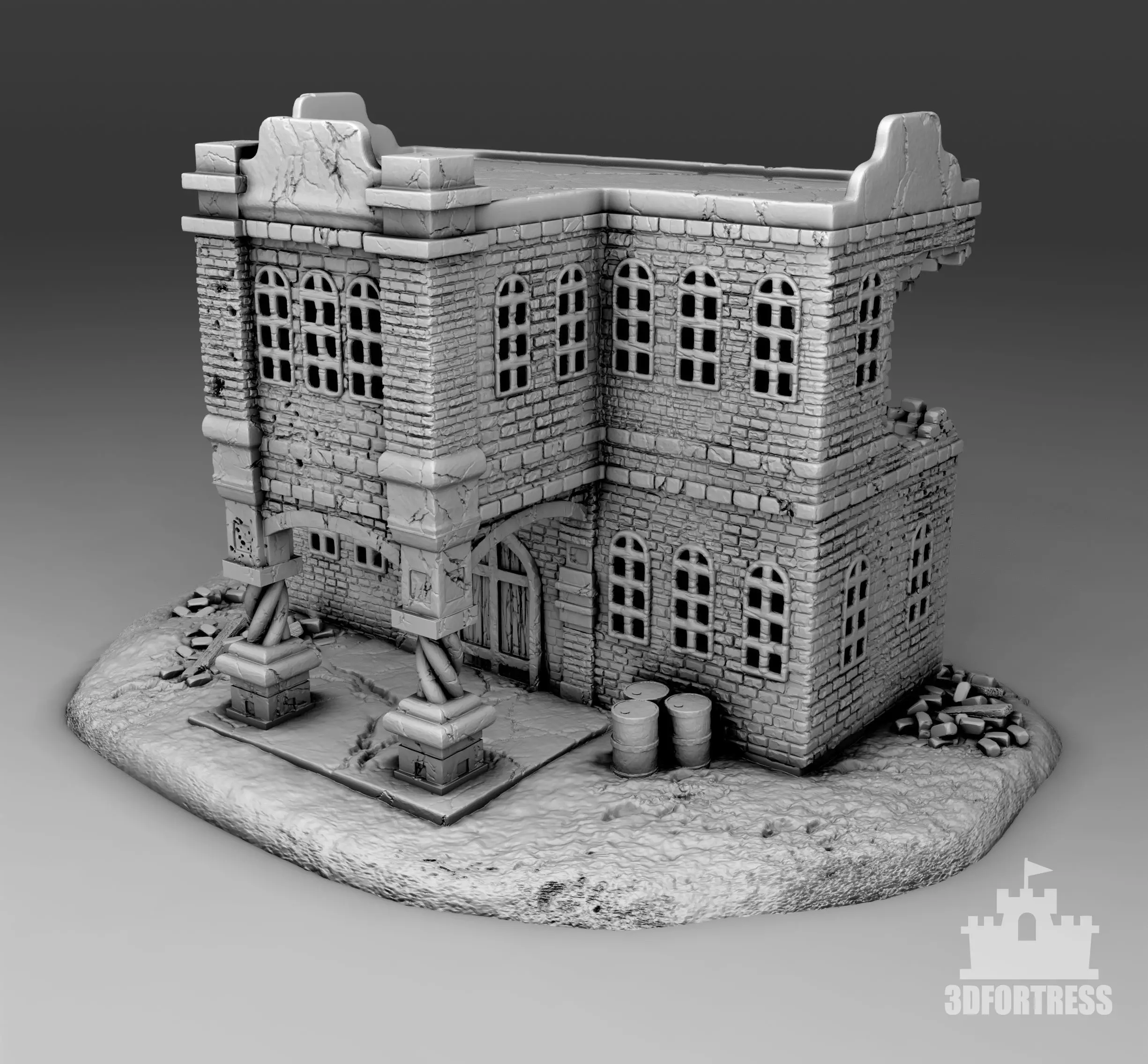 Damaged building 2 3D print model