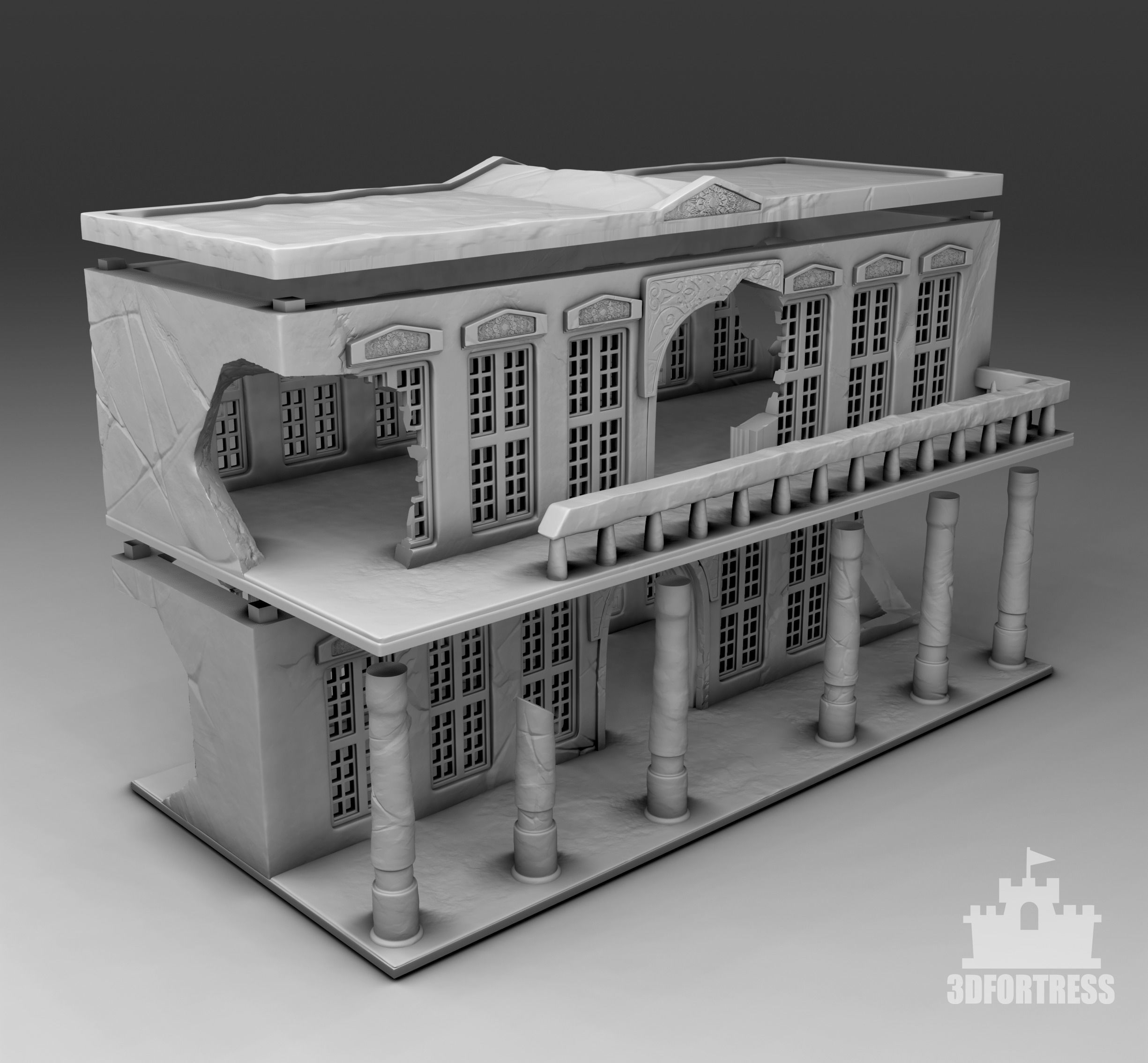 Administrative building 3D print model_1
