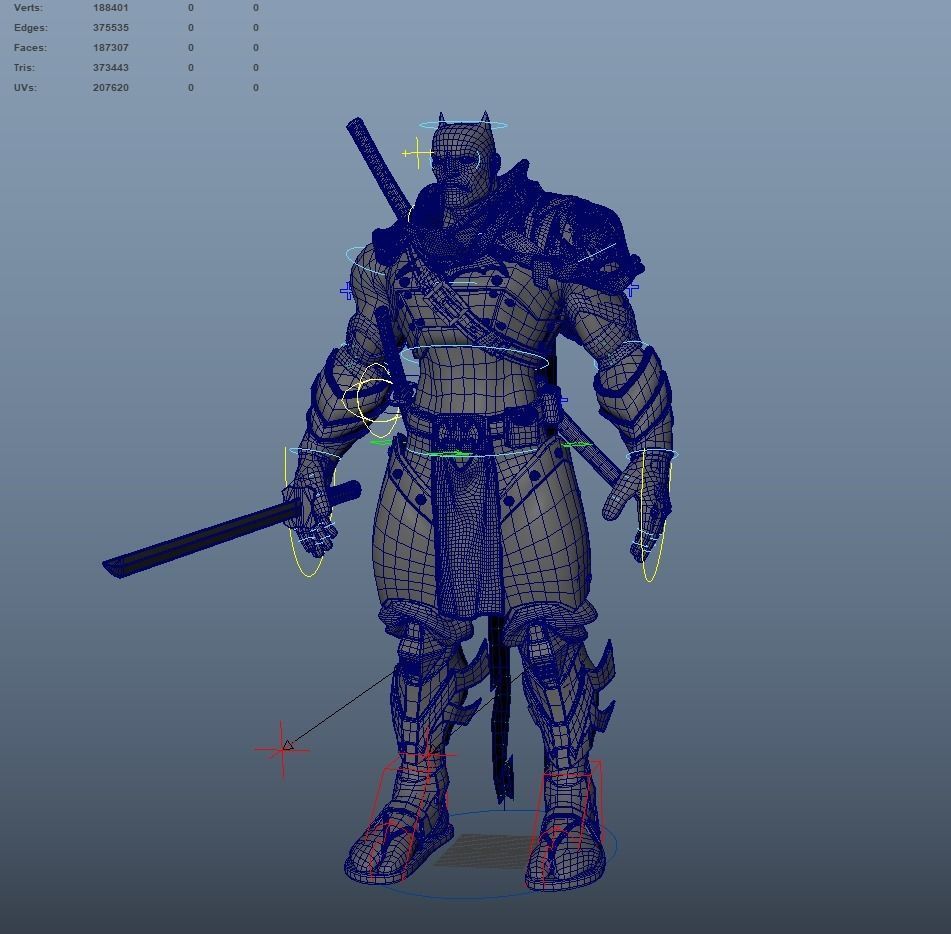 Batman Samurai Low-poly 3D model_5