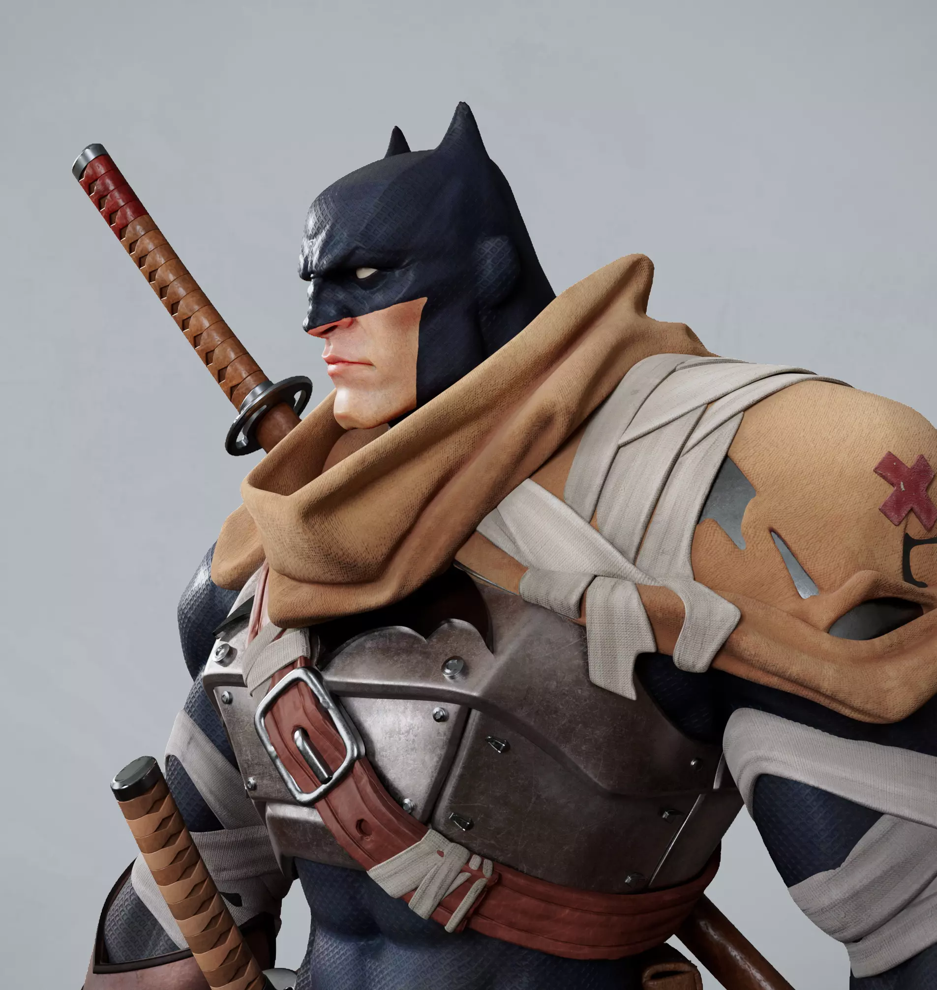 Batman Samurai Low-poly 3D model_0