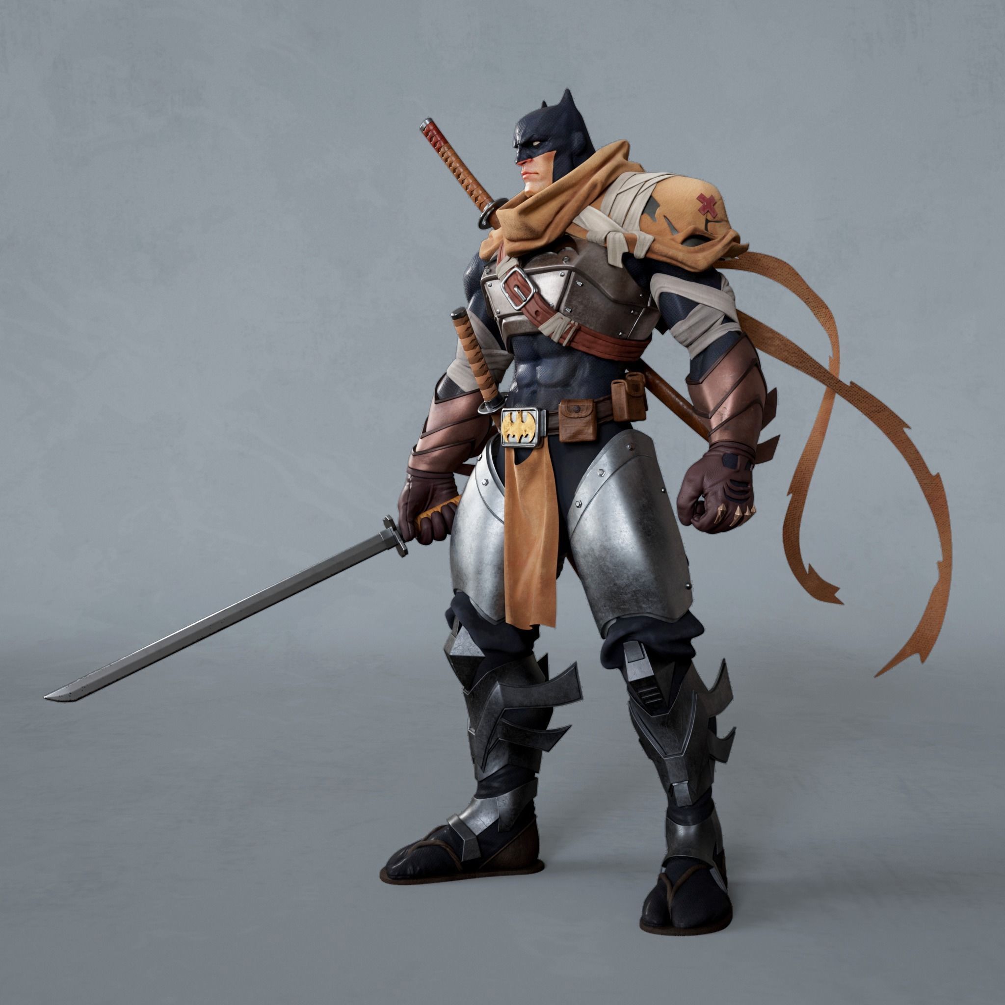 Batman Samurai Low-poly 3D model_1