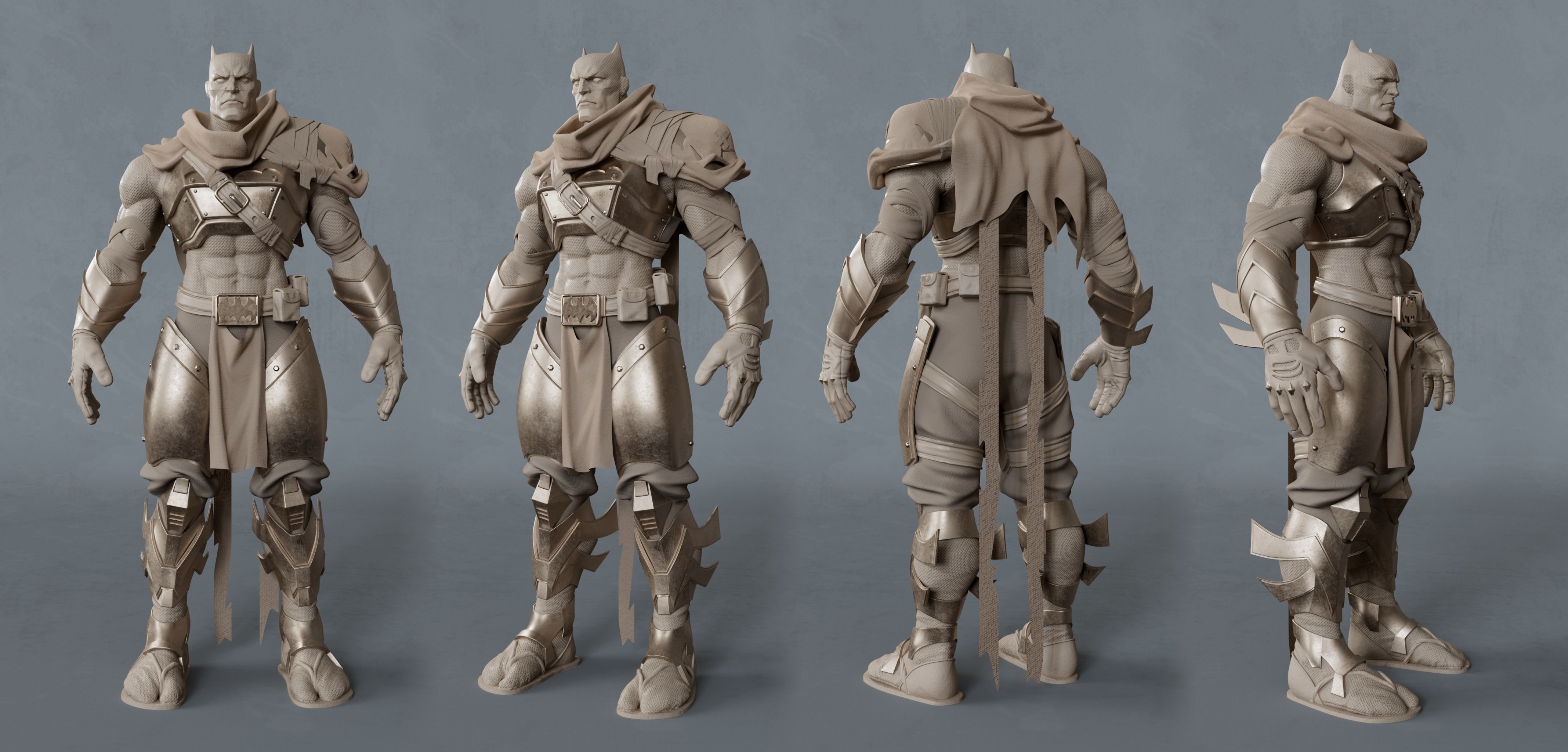 Batman Samurai Low-poly 3D model_4