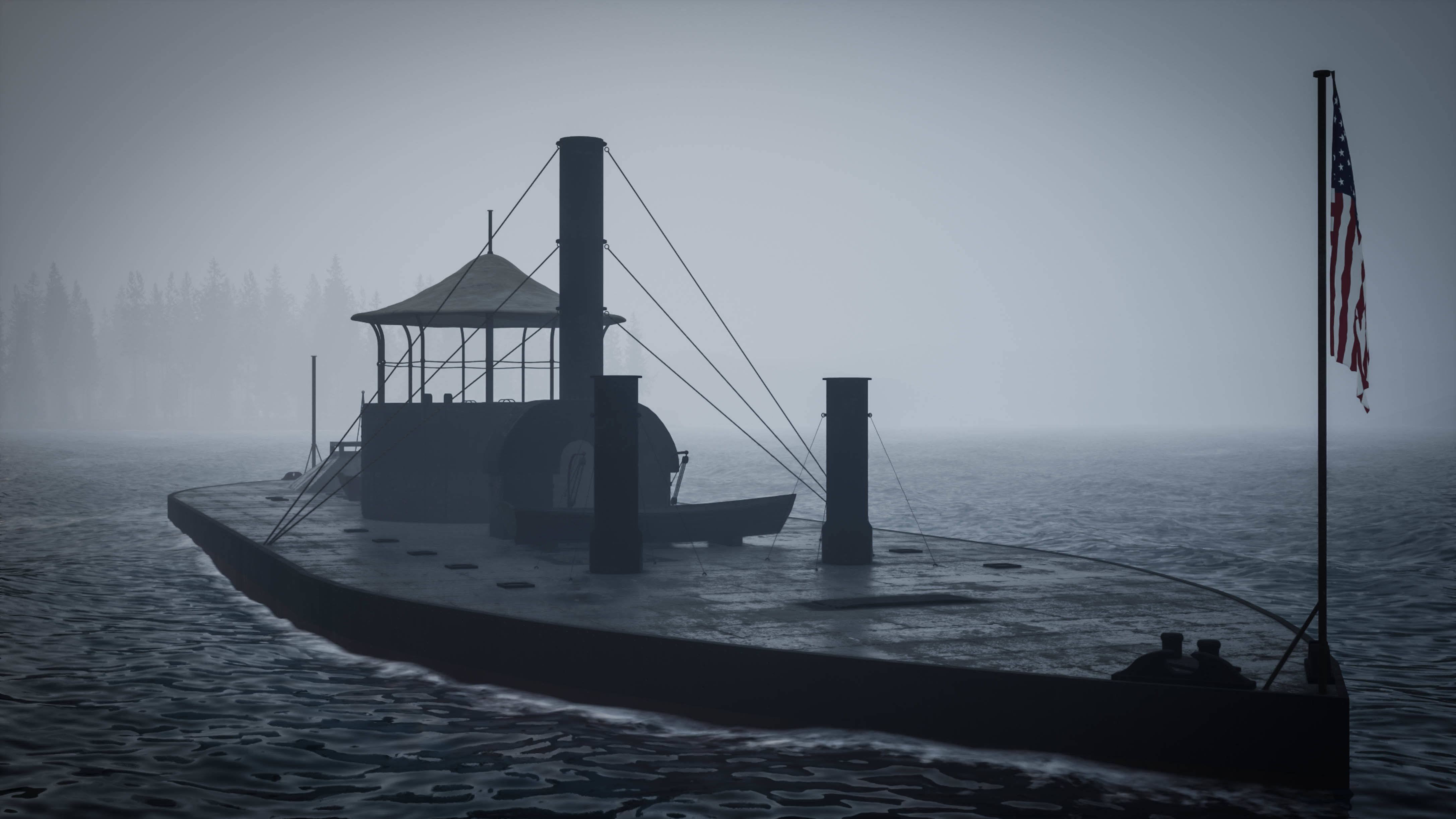 USS Monitor - Turreted Ironclad Warship 3D model_7