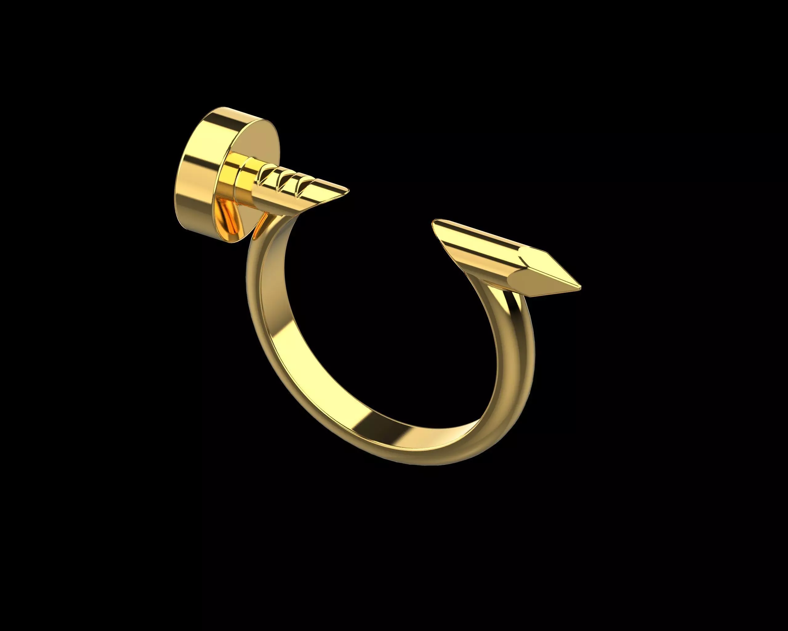 Nail Ring In The Finger 15 Size N93 3D print model