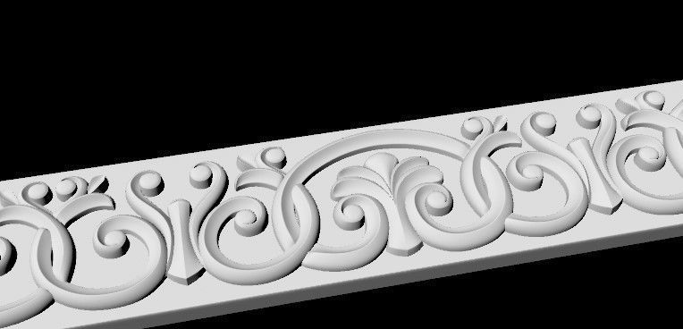 Central decor ornament for furniture 3D model_3