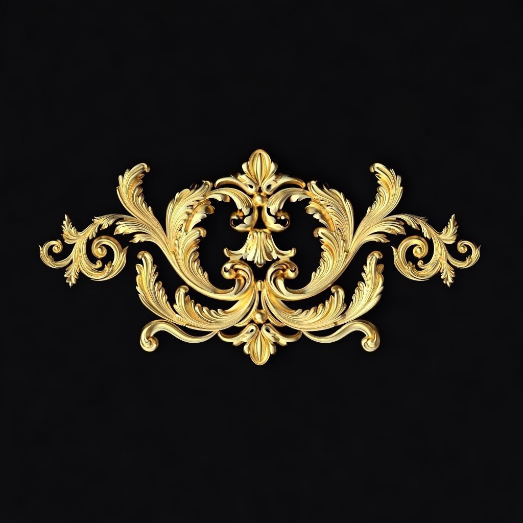 Central decor ornament for furniture 3D model_1