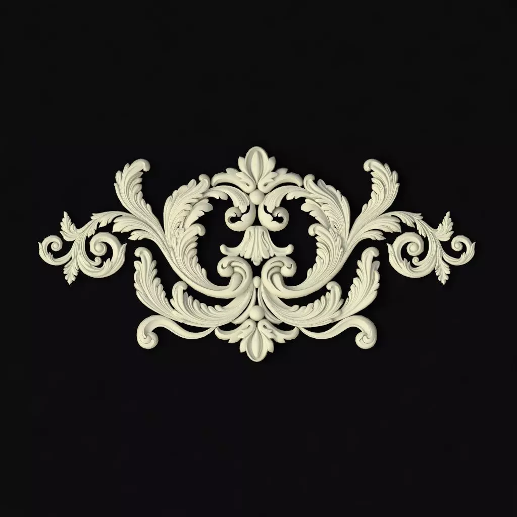 Central decor ornament for furniture 3D model_0