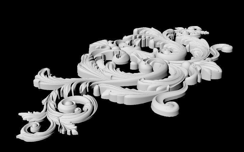 Central decor ornament for furniture 3D model_4