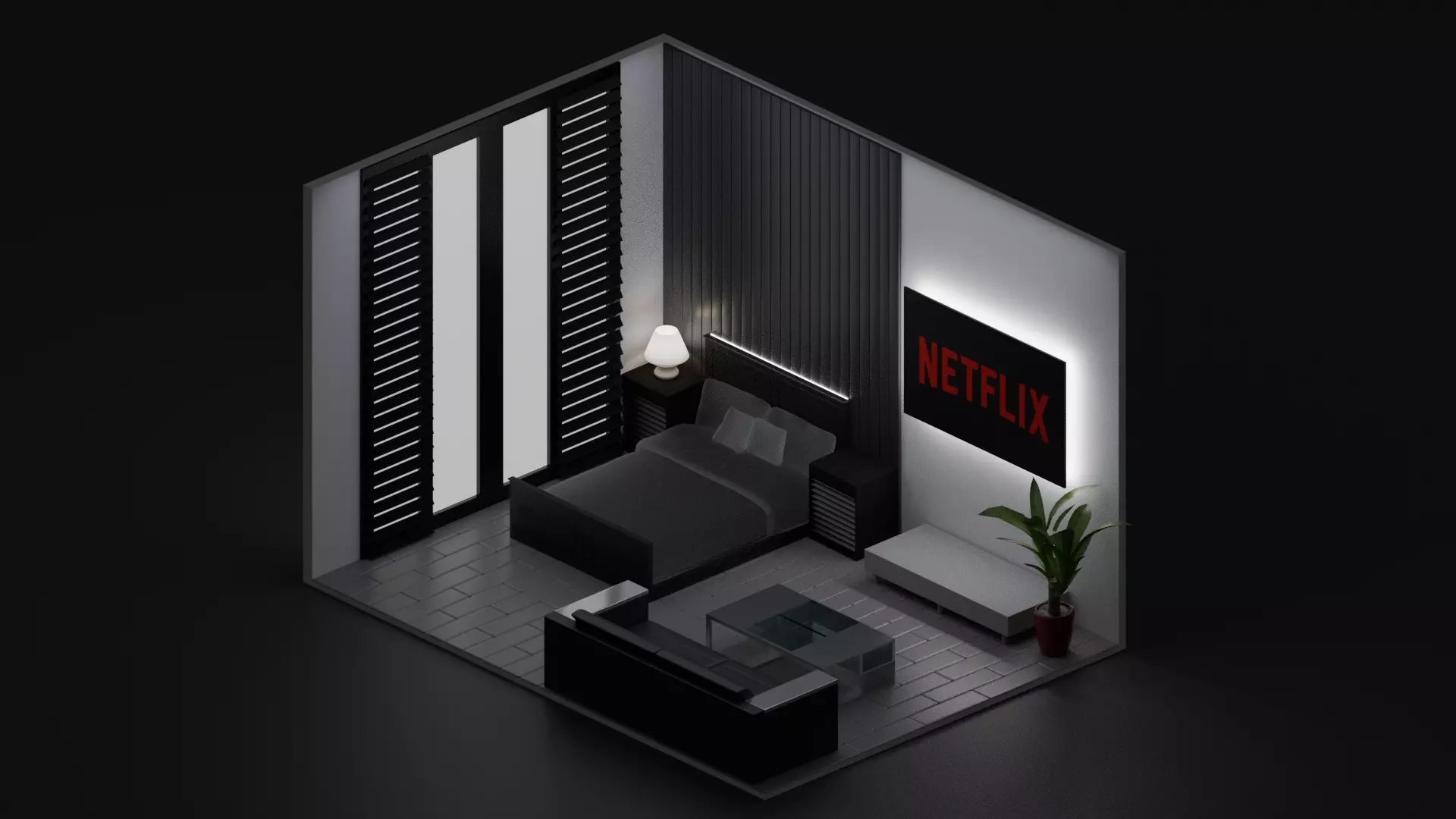 Modern Bed Room  3D model_0