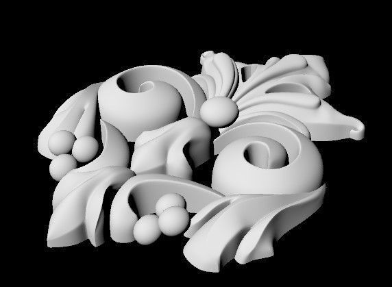 Central decor ornament for furniture 3D model_2