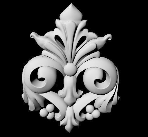 Central decor ornament for furniture 3D model_3