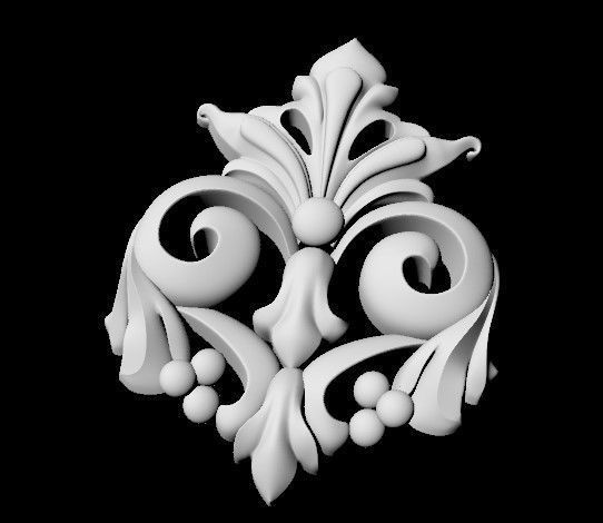 Central decor ornament for furniture 3D model_5