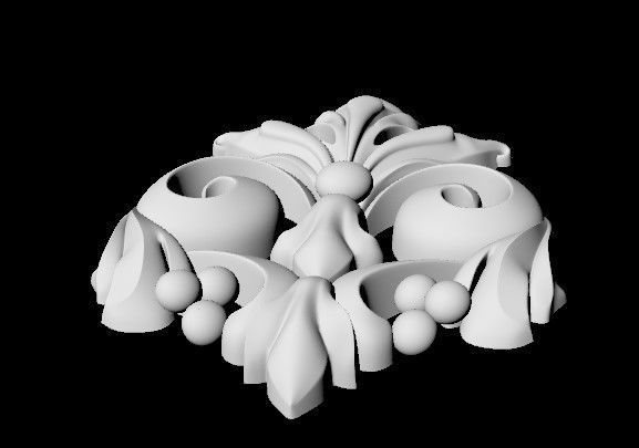 Central decor ornament for furniture 3D model_4