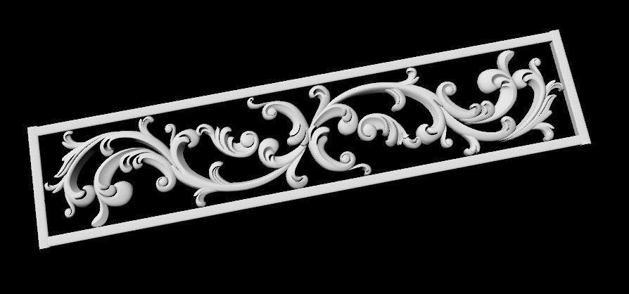 Central decor ornament for furniture 3D model_3