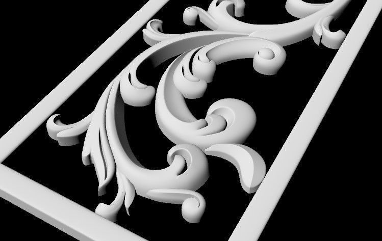 Central decor ornament for furniture 3D model_5