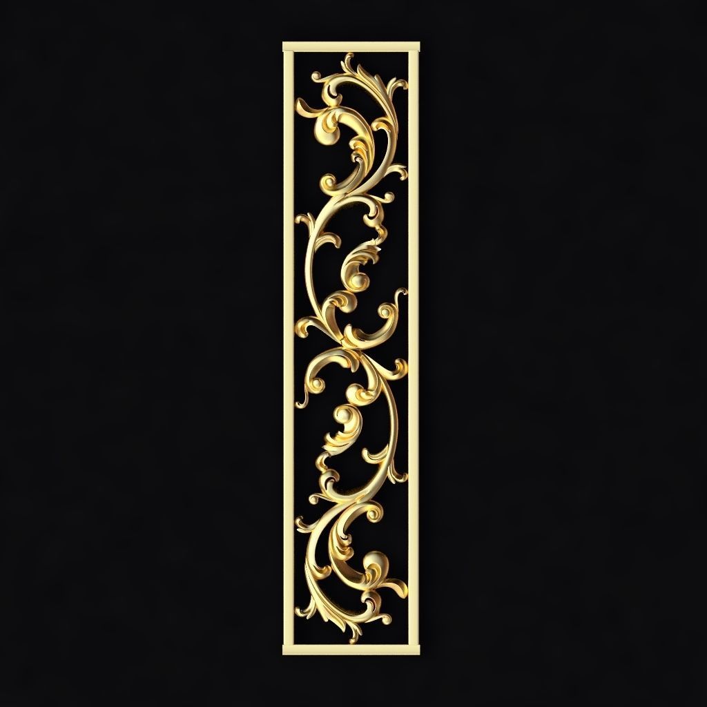 Central decor ornament for furniture 3D model_1