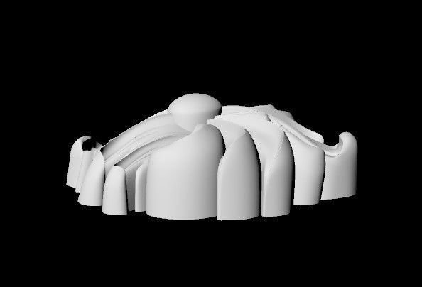 Central decor ornament for furniture 3D model_4