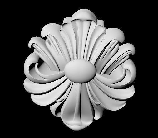 Central decor ornament for furniture 3D model_5
