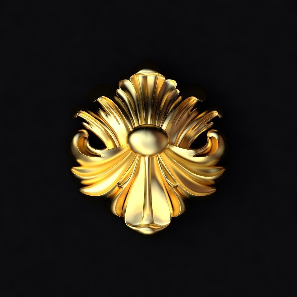 Central decor ornament for furniture 3D model_1
