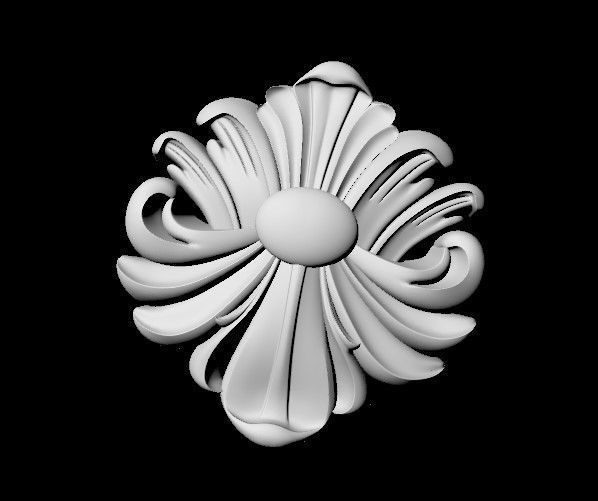 Central decor ornament for furniture 3D model_3