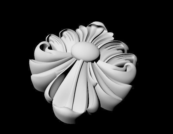 Central decor ornament for furniture 3D model_2