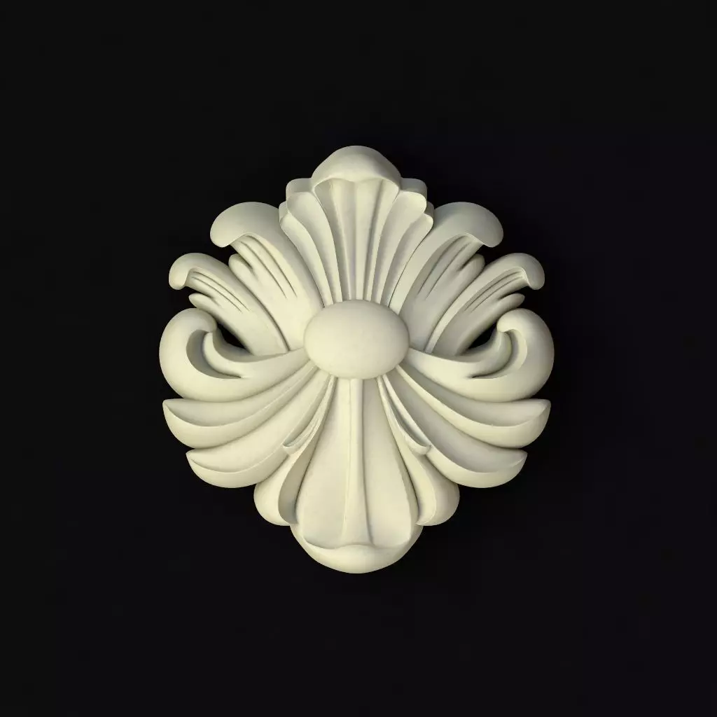 Central decor ornament for furniture 3D model_0