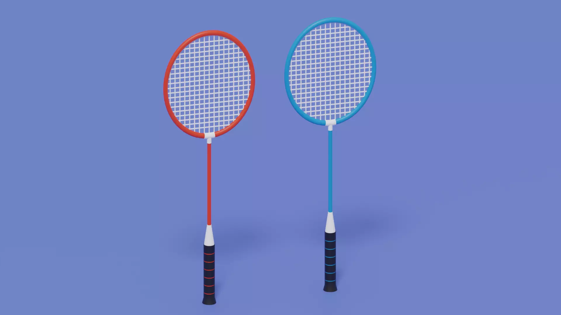 Cartoon Badminton Racket 3D model