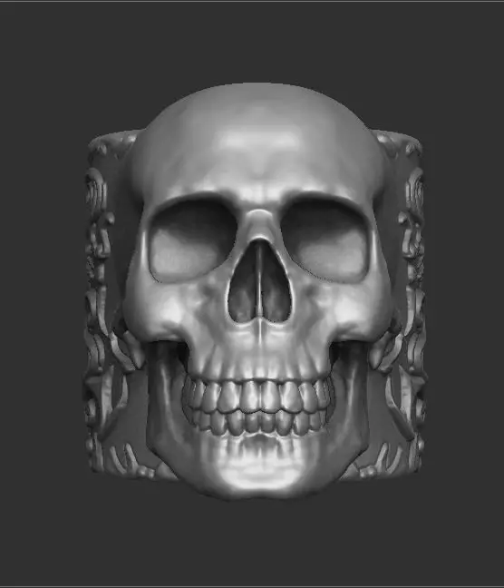 GOTHIC SKULL PEN HOLDER 3D print model_0
