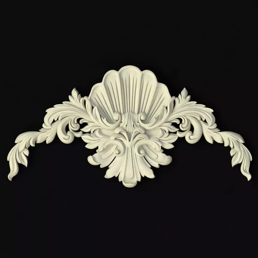 Central decor ornament for furniture 3D model_0