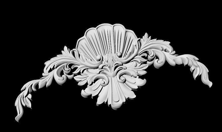 Central decor ornament for furniture 3D model_2