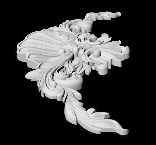 Central decor ornament for furniture 3D model_5