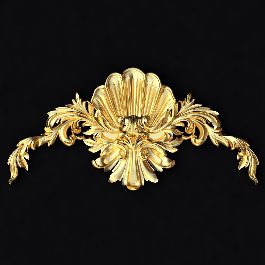 Central decor ornament for furniture 3D model_1