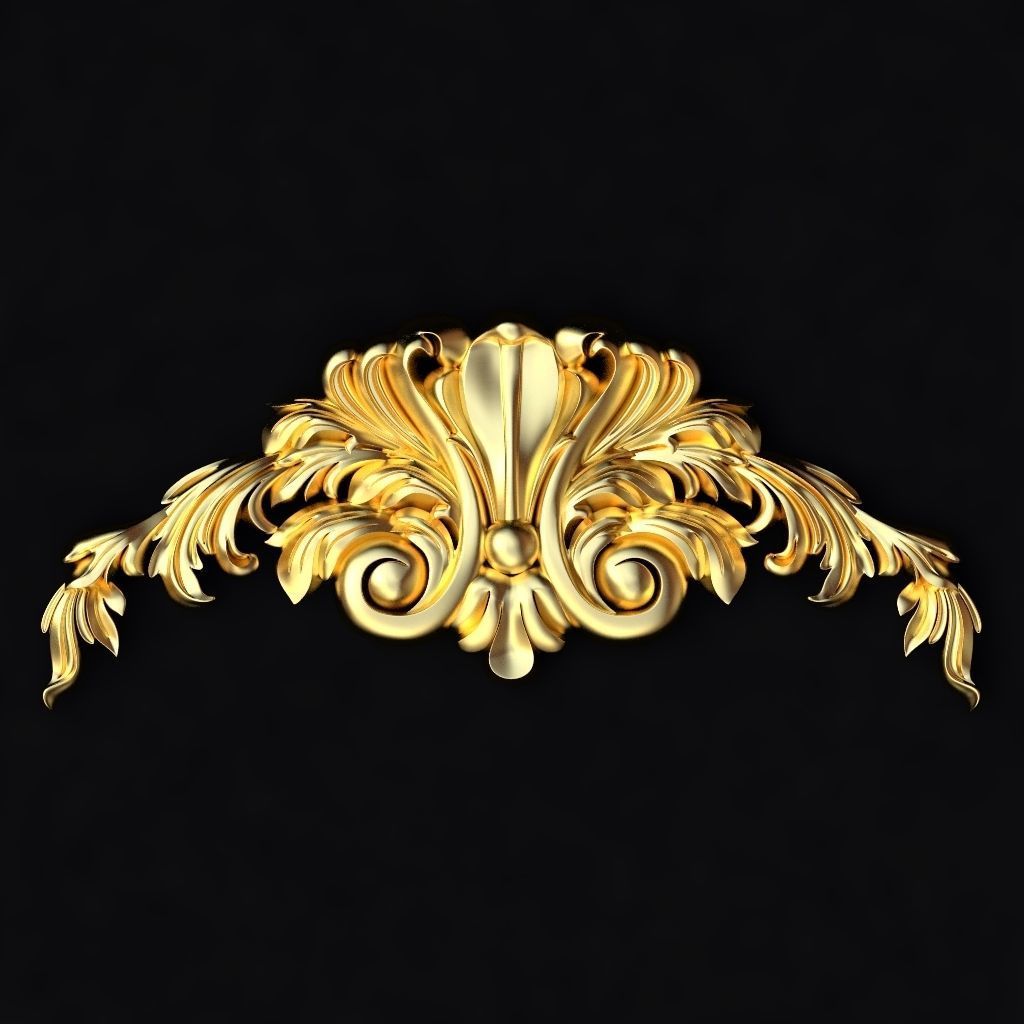 Central decor ornament for furniture 3D model_1