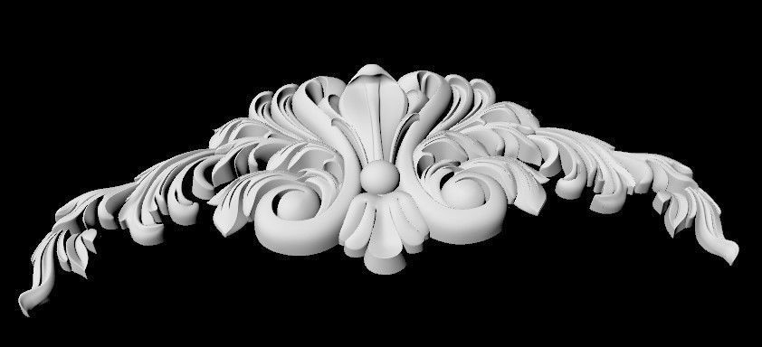 Central decor ornament for furniture 3D model_3