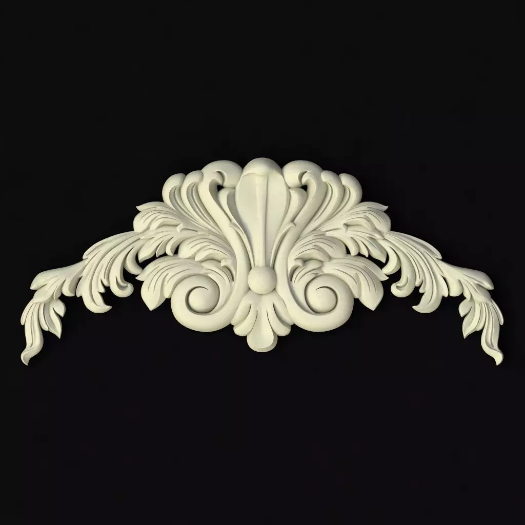 Central decor ornament for furniture 3D model_0