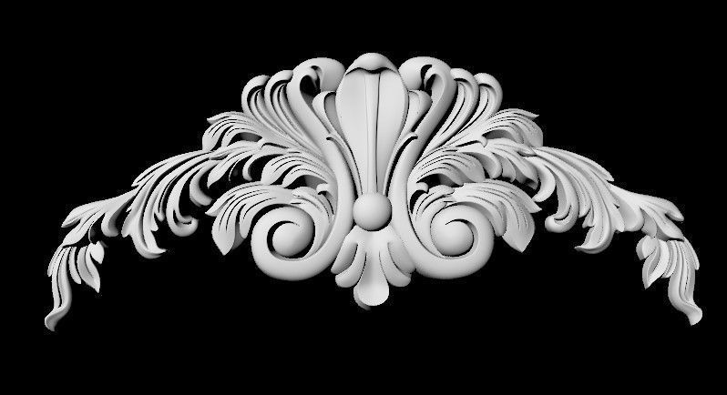 Central decor ornament for furniture 3D model_2