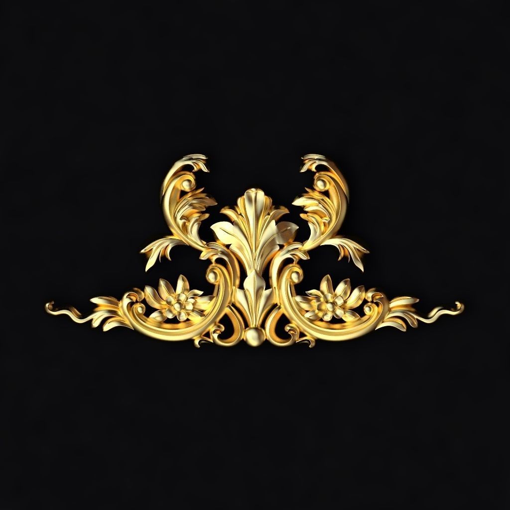 Central decor ornament for furniture 3D model_1